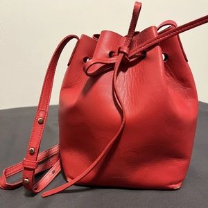 Great Condition Mansur Gavriel Mini Bucket Bag Red